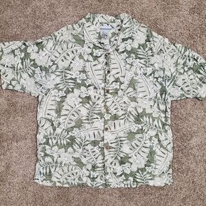 Breakwater Mens Short Sleeve Button Down Sheer Hawaiian Flower Shirt Xl Aloha
